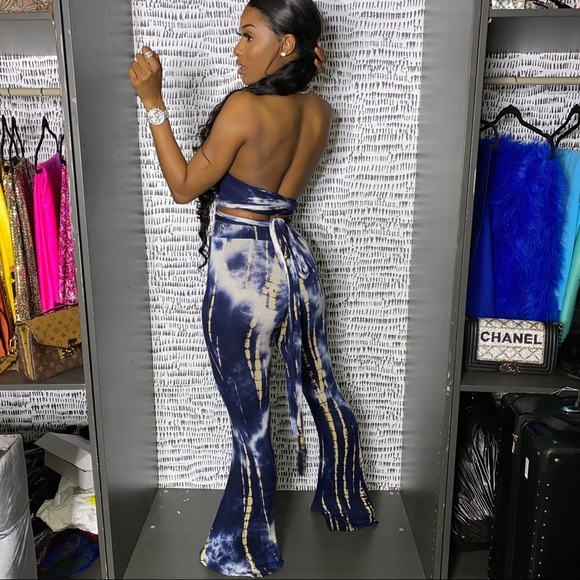 Tie Die Bandeau Strappy Crop Top (Part of a Set) - Picture 4 of 4